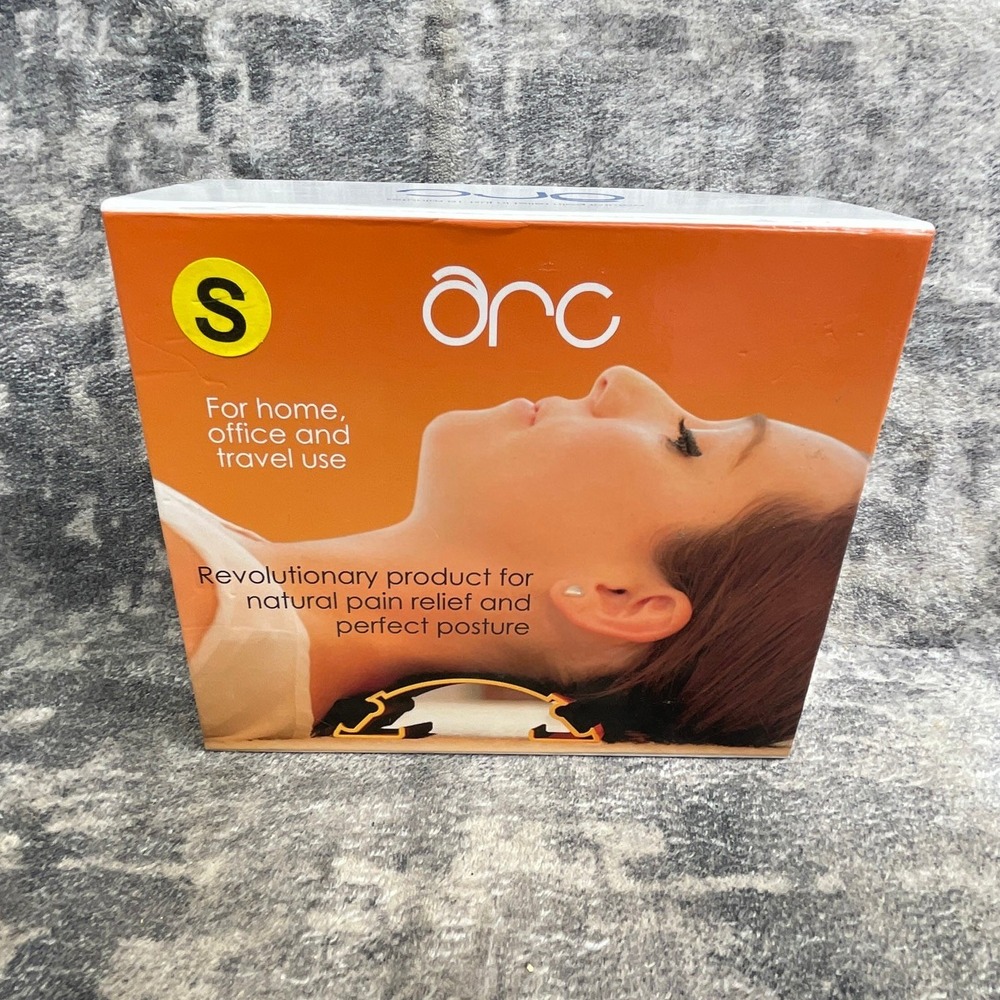 ARC Cervical Neck Stretcher Posture Corrector Traction Device Small Orange Black